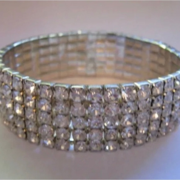 Vintage stretch rhinestone bracelet, 1950s to early 1960s, excellent condition - Picture 2 of 2
